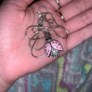 Cute lady big necklace